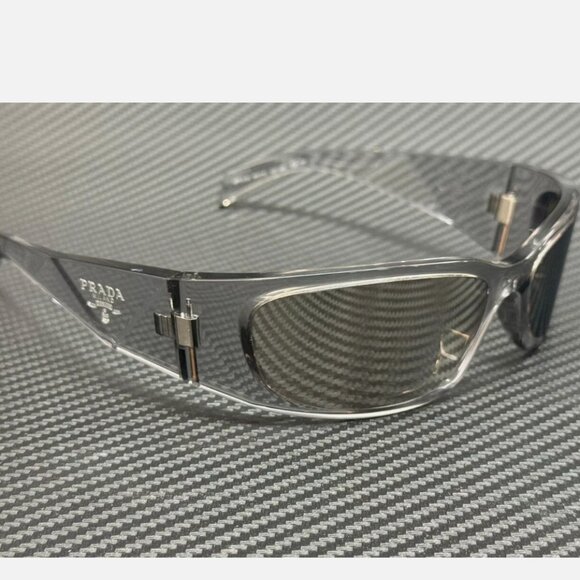 Prada Mirror Mens Transparent 60mm Sunglasses - Picture 1 of 5
